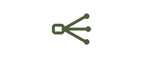 Green icon of a jet wash spray symbol