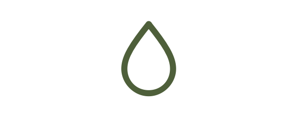 Green droplet icon symbolising Water-conscious